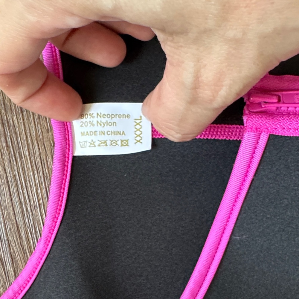 NWT Women’s Black and Pink Sweat Vest with Waist Trainer - Picture 5 of 6